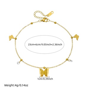 Korean Style Butterfly Gold Plated <b>Bracelet</b> Zinc Alloy Women's Fashion Charm Jewelry - Product Image 4