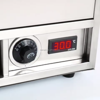 Machine à hot-dogs Marupin en acier inoxydable commercial, à poser, avec 2 tiroirs chauffants et thermostat numérique