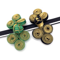 Tissu doré trois boutons de roulette faits à la main Cheongsam bouton de chemise Style ethnique invitation de mariage bouton de boîte-cadeau