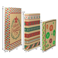 Décor de fenêtre de noël 10 pièces, ensemble d'emballage cadeau vide, boîte en papier pour cadeau de noël