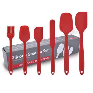 Promo Instock Spatula Silicone Set 6pcs <b>Silicon</b> Spatula <b>Kitchen</b> <b>Utensil</b> Set Heat Resistant - Product Image 1