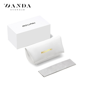 Roupai - Estuche para Gafas de Sol, de Cuero Blanco, Rectangular, Extraíble, con Bolsa de Almacenamiento y Paño de Limpieza, Primavera 2023 - Product Image 1