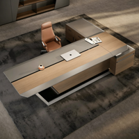 Bureau de direction moderne de luxe en forme de L, durable, écologique, poste de travail pour PDG, facile à assembler