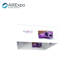 Hot lớn Polyester overhead Trần treo biểu ngữ dấu hiệu vải Cube thăng hoa in ấn phần cứng cho triển lãm thương mại quảng cáo - Product Image 6