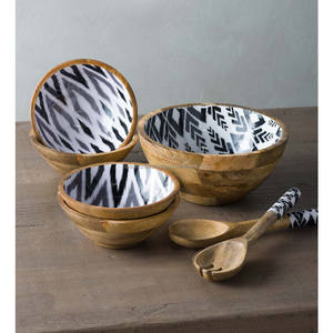 100% Cuillère imprimée en bois naturel jetable étanche ensemble de saladiers à frites Design moderne écologique pour la maison utilisation de fête d'hôtel - Product Image 4