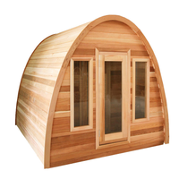 Cabine de sauna vapeur extérieure demi-circulaire en cèdre rouge résistant à la décomposition, sur mesure, 2100x1800x2000mm
