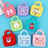 Monedero infantil creativo de goma impermeable con diseño de dibujos animados, desmontable, accesorio bonito para zapatos