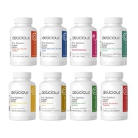 Complément alimentaire 8-en-1 pour animaux de compagnie : Huile de poisson, comprimés, capsules, multivitamines, calcium, zinc, lécithine, minéraux, probiotiques pour la fourrure – Chiens et chats