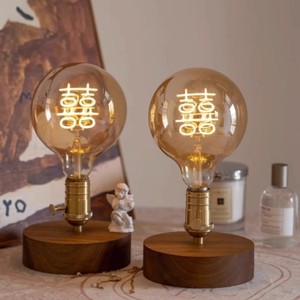 Wedding Lamp Chinese Double Happiness Vintage Table Lamp E27 Incandescent Bulb For Living Room Bedroom Study Ambient <b>Lighting</b> - Product Image 2