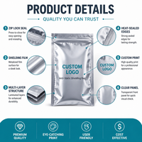 Sac de protection ESD imprimé sur mesure, antistatique, multicouche, avec fermeture éclair, pour l'emballage des composants électroniques de circuits imprimés