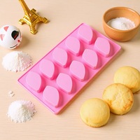 Moule à gâteau en silicone avec 10 cavités en forme de feuille, pour savon, pudding, glaçons, plâtre, facile à nettoyer, outils de pâtisserie