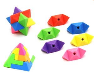 Soododo khuyến mãi 3D lắp ráp biểu tượng tùy chỉnh khối xây dựng khối lập phương kim tự tháp bút chì tùy chỉnh tẩy - Product Image 3