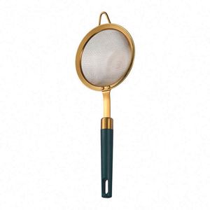 High Quality 18/8 Stainless Steel Gold Filter Strainers Flour Sifter Strainer Baking Sieve Tea Strainer Filter Mesh Spoon - Product Image 1
