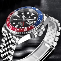 Montres PAGANI DESIGN PD1662 Version GMT pour hommes, montre mécanique automatique de luxe en saphir, 40 mm, acier inoxydable, étanche