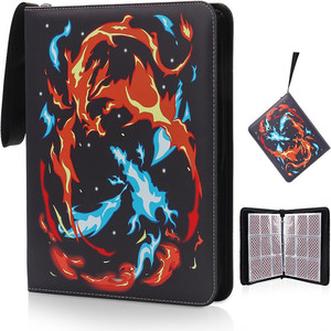 Album de cartes <span class=keywords><strong>Pokémon</strong></span> en acier inoxydable avec fermeture éclair, classeur à feuilles mobiles pliable, pour rangement de jeux, collection Rêve de Trésor, capacité 400 cartes - Product Image 3