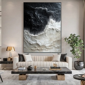 Luxury Ocean Wave Art 3D Textured Finish Canvas Acrylic <b>Large</b> Abstract Wall Art Hand Painted Interior Design Decoration - Product Image 1