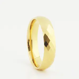 빛나는 놀 다각적인 텅스텐 탄화물 반지 싼 보석 18 캐럿 금은 남성 남자와 여자를 위한 황금 결혼 반지를 도금했습니다