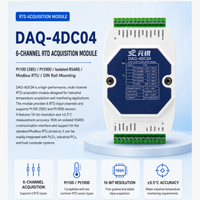 Modul Akuisisi RTD DAQ-4DC04 30V 2A dengan Perlindungan Dual Watchdog, Modbus RTU RS485, Modul Industri Tahan Lama
