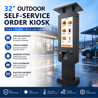 32 "Stand pluie toit extérieur étanche Lcd Android self service commande tactile paiement Parking Kiosque Machine extérieur avec imprimante