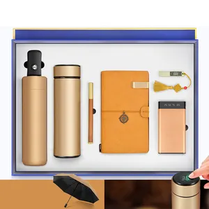 Büro-Geschenkset für Frauen und Männer Werbe-Temperatur anzeige Wasser flasche Power Bank Pen USB-Flash-Laufwerke/