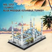 1129 Piezas, Bloques de Construcción de la Mezquita Azul de Estambul, Arquitectura, Pequeñas Partículas, Ladrillos de Plástico ABS para DIY, Regalos