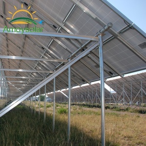 Amoysolar Manufacturer N-type Aluminium Solar Panel Single Pole Ground Mount System Dual <strong>Post</strong> <strong>Fixed</strong> Tilt Solar Screw Anchor - Product Image 4