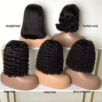 Perruque Courte Bob en Dentelle HD Vente en Gros, Cheveux Humains Vierges 100%, Couleur Bourgogne, Frontale en Dentelle HD, Cheveux Indiens Naturels Bruts