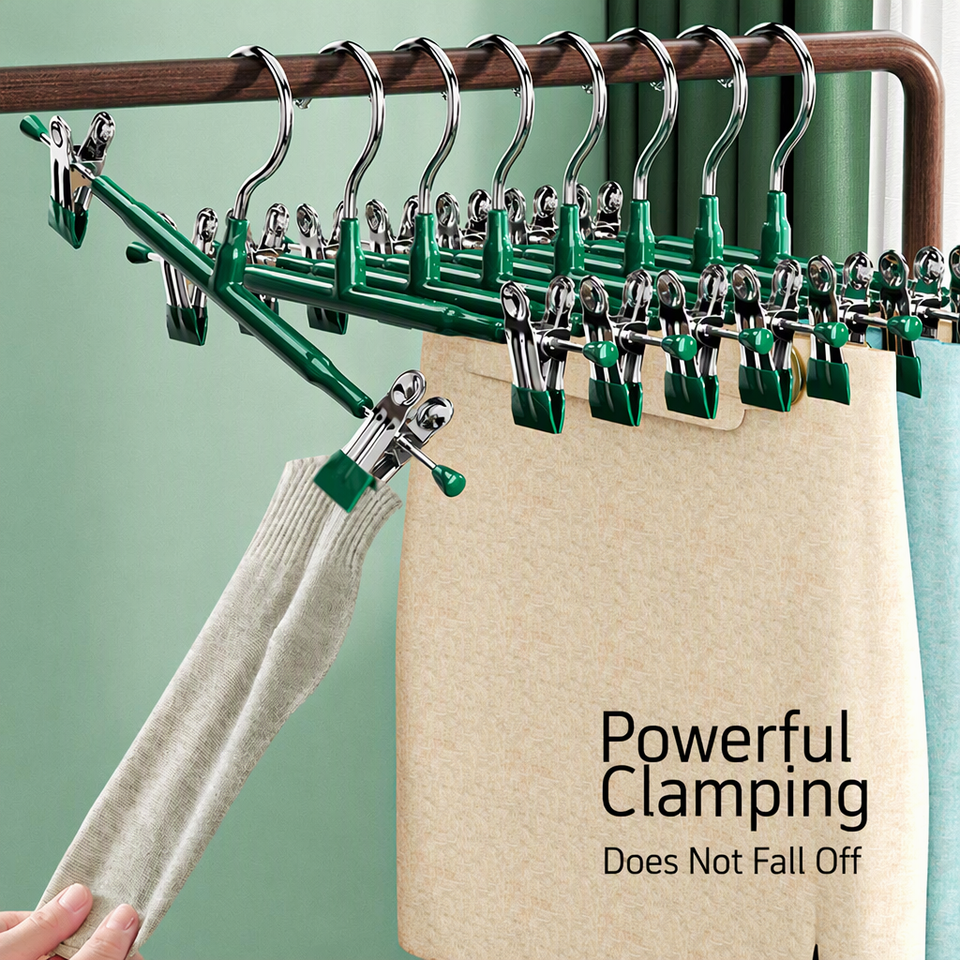 Pants Drying Rack with Clips PVC Coated Steel Wire Non-Slip Trouser ...