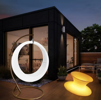 Balançoires de patio en forme de lune pour aménagement paysager, mobilier d'extérieur LED, chaise suspendue décorative pour jardin et parc