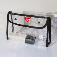 Trousse de Toilette de Voyage Transparente Imperméable à Motif Lettres Tendance en PVC avec Fermeture Éclair et Logo Personnalisé pour Cosmétiques et Maquillage