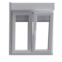 Ventana Oscilobatiente de PVC de Estilo Europeo con Vidrio Templado de Doble Acristalamiento y Persianas Enrollables a Precio de Mayoreo