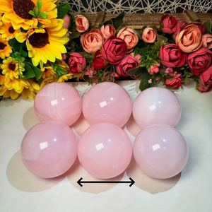 ลูกบอลคริสตัลธรรมชาติขัดเงาสีชมพู อะราโกไนต์ทรงกลม แคลไซต์สีชมพูทรงกลม สำหรับตกแต่งบ้าน ของขวัญวันอีสเตอร์ ขายส่ง - Product Image 2