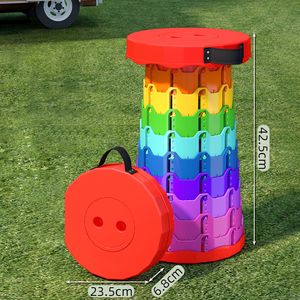 Tabourets pliables télescopiques portables en plastique réglables pour le camping et la pêche en extérieur – Vente en gros - Product Image 5