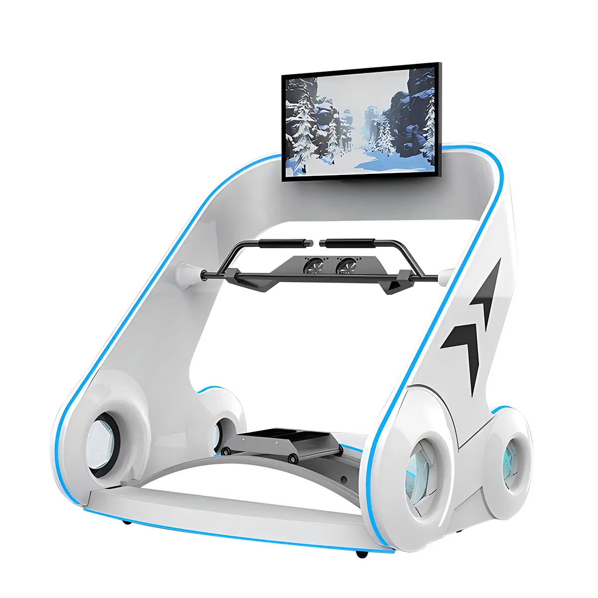 실내 스포츠 동전 작동 스키 VR 가상 게임 서 있는 운동 피트니스 레이싱 VR 시뮬레이터 스키 게임기