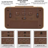 Funciona con pilas Lcd Smart Thin Digital Bamboo Mesa de madera Temperatura y humedad Pantalla reloj Temperatura Humedad