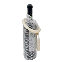Bolsa de termo de vino tinto con diamantes tejida a mano de lujo, accesible, portátil, de plástico, de aspecto alto, embalaje de regalo checo