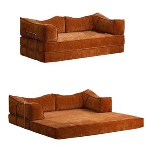 Vintage-style Modern Simple Fabric <strong>Teddy</strong> <strong>Bear</strong> Functional Living Room Modular One Seat Straight-line Sofa Foldable Dual-use Sofa - Product Image 5