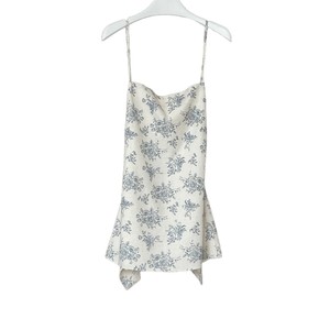 Novedad de verano, estilo de moda <span class=keywords><strong>parisina</strong></span>, estampado de plantas, línea A Micro, tirantes con cordones, Top reductor de edad a la moda para mujer - Product Image 6