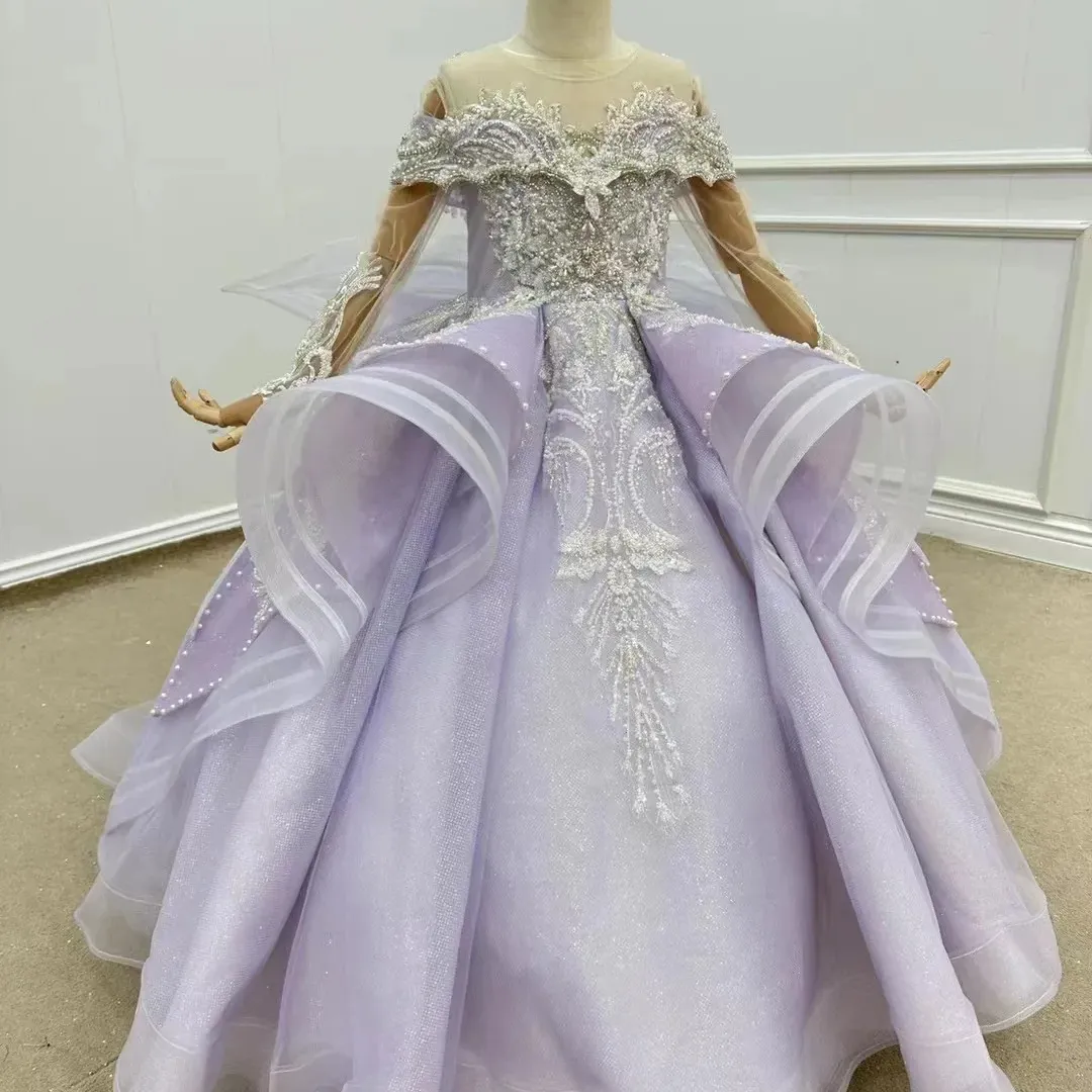 OBETTI OB0155 Vestidos de princesa para meninas, vestidos infantis roxos, roupas para festas e aniversários, mais recentes designs para crianças de 2 a 12 anos