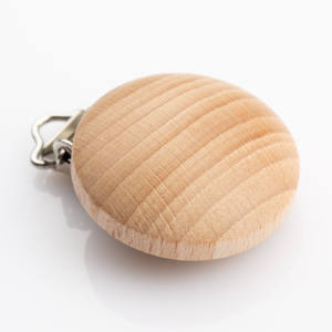 Chaîne de sucette en bois de hêtre et acier inoxydable, personnalisable avec logo, réutilisable, durable, portable, petite, épaisse, 30-35 mm, pour jouet DIY - Product Image 2