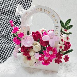 Ramo <span class=keywords><strong>de</strong></span> Girasoles Artificiales Hechos a Mano con Limpiapipas, Caja <span class=keywords><strong>de</strong></span> Regalo Portátil <span class=keywords><strong>de</strong></span> Papel, Regalo Artesanal para Bodas y San Valentín, Venta al por Mayor - Product Image 3