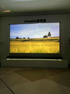 شاشة عرض طويلة شفافة صوتياً 4K رمادي أرضيات كهربائية عالية الدقة للسينما قابلة للسحب التلقائي 72-92 بوصة - Product Image 4