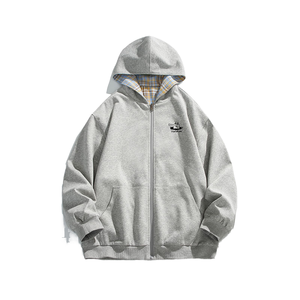 Sweat à capuche en laine peignée double face pour homme BURBE Automne 2025 Nouvelle marque américaine Casual polyvalent Couple Grande taille 100% coton - Product Image 6