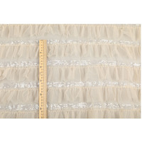 Tissu en dentelle composite de mousseline mate et de tulle avec bord festonné en forme de pétale, épissure multicouche, respirant, doux au toucher, tissu sirène
