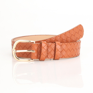 <span class=keywords><strong>Ceinture</strong></span> pour <span class=keywords><strong>femme</strong></span> en cuir PU tissé à la main, boucle ardillon en alliage doré lisse, 5 couleurs, large sangle de taille pour jeans, robes et tenues décontractées quotidiennes - Product Image 3