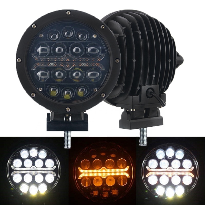 2025 New Round 7"inch 60w Spot 12V Offroad Car Led Work Light Auxiliary Light for Vehicle With DRL LED Driving Light