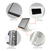 Terminal de paiement tactile capacitif tout-en-un JSJ65 15 pouces Windows 10 Android, caisse enregistreuse de restaurant, système de point de vente (PDV) Wi-Fi 6