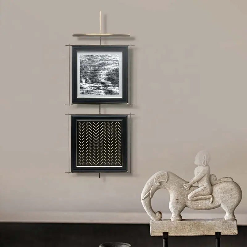 JZ ديكور المنزل الديكور الحديثة الوسائط المختلطة الفن الرسمية الصمام الخفيفة لوحة 3D مخصصة الإطار القماش الجدار الفن