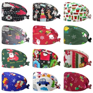 Cuffia Chirurgica Natalizia con Fascia Assorbisudore Regolabile, Cappello Medico Stampato <span class=keywords><strong>per</strong></span> Dottori, Infermieri, Dentisti, Copricapo in Tessuto Morbido - Product Image 2