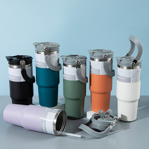 Kép Tường Thép Không Gỉ Thể Thao Dưới Nước Chai Với Bpa-Miễn Phí PP Rơm Nắp Đơn Giản Thiết Kế Chân Không Cốc Cốc Cốc Xử Lý Nhiệt Bình - Product Image 2